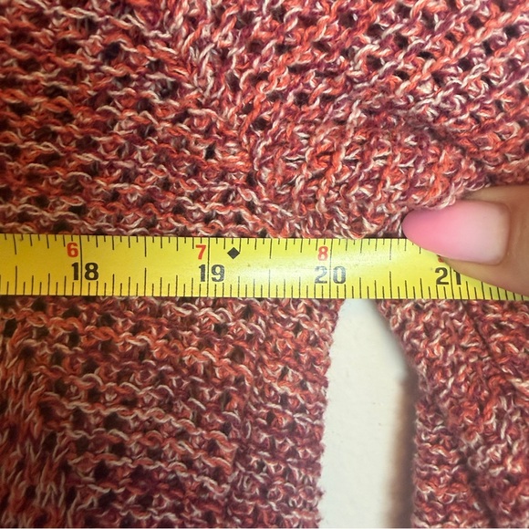 Roxy Space Dyed Open Knit Cardigan Pink Orange Boho Beach Sweater M Festival Y2K - Picture 9 of 9